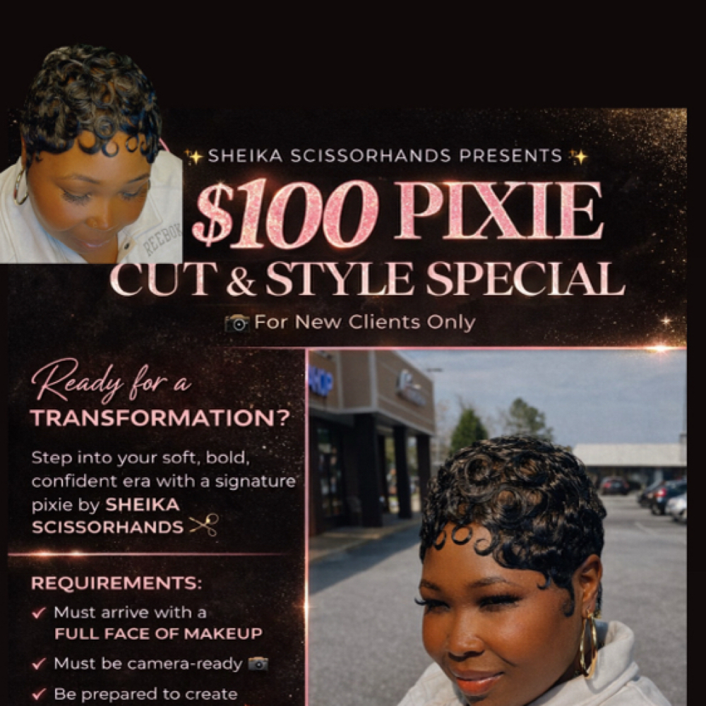 $100 pixie special at Sheika Scissorhands in Chester, VA