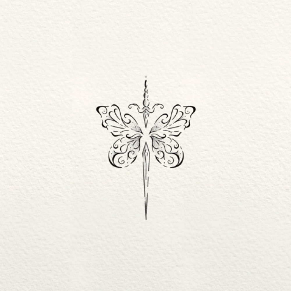 Dagger Butterfly at Bear Angel Tattoo in Vandalia, OH