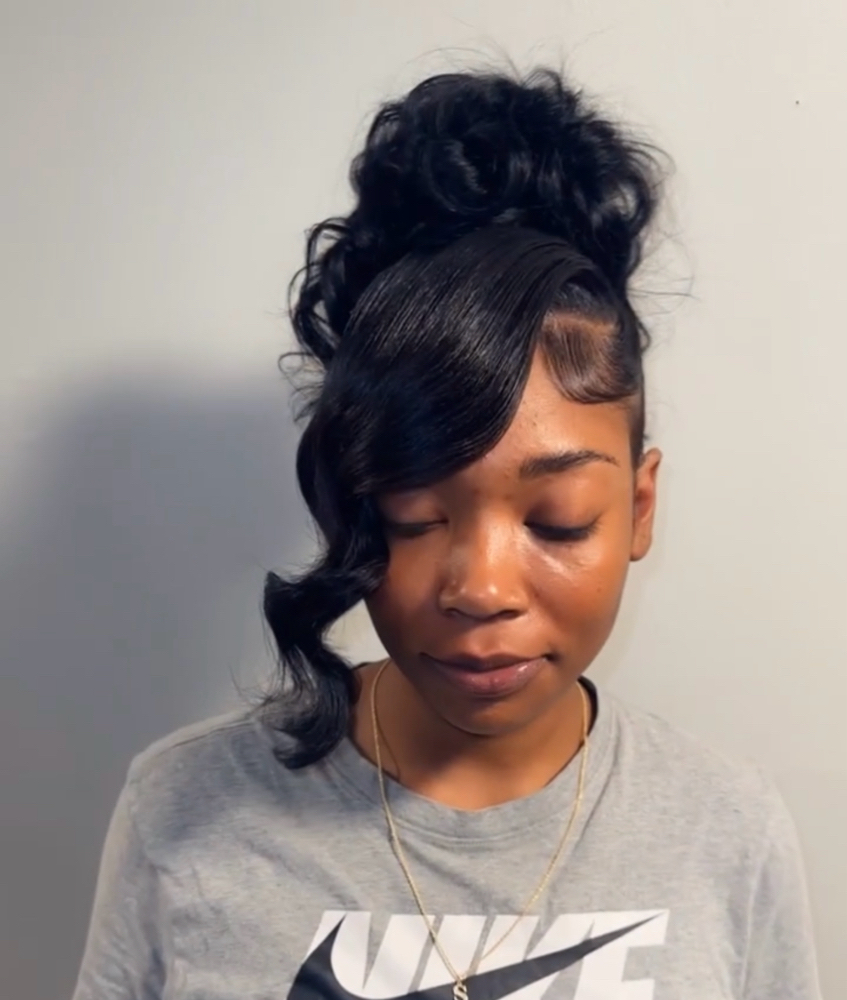 Sleek Ponytail/ Pin Up W/Bangs