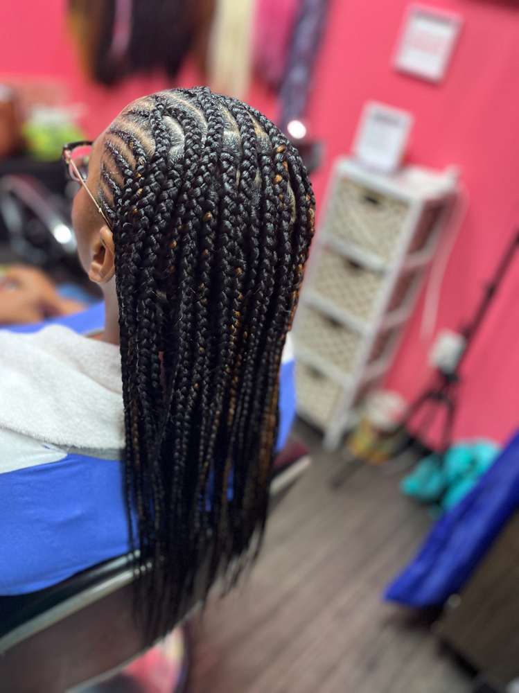 Regular Knotless Fulani Braids