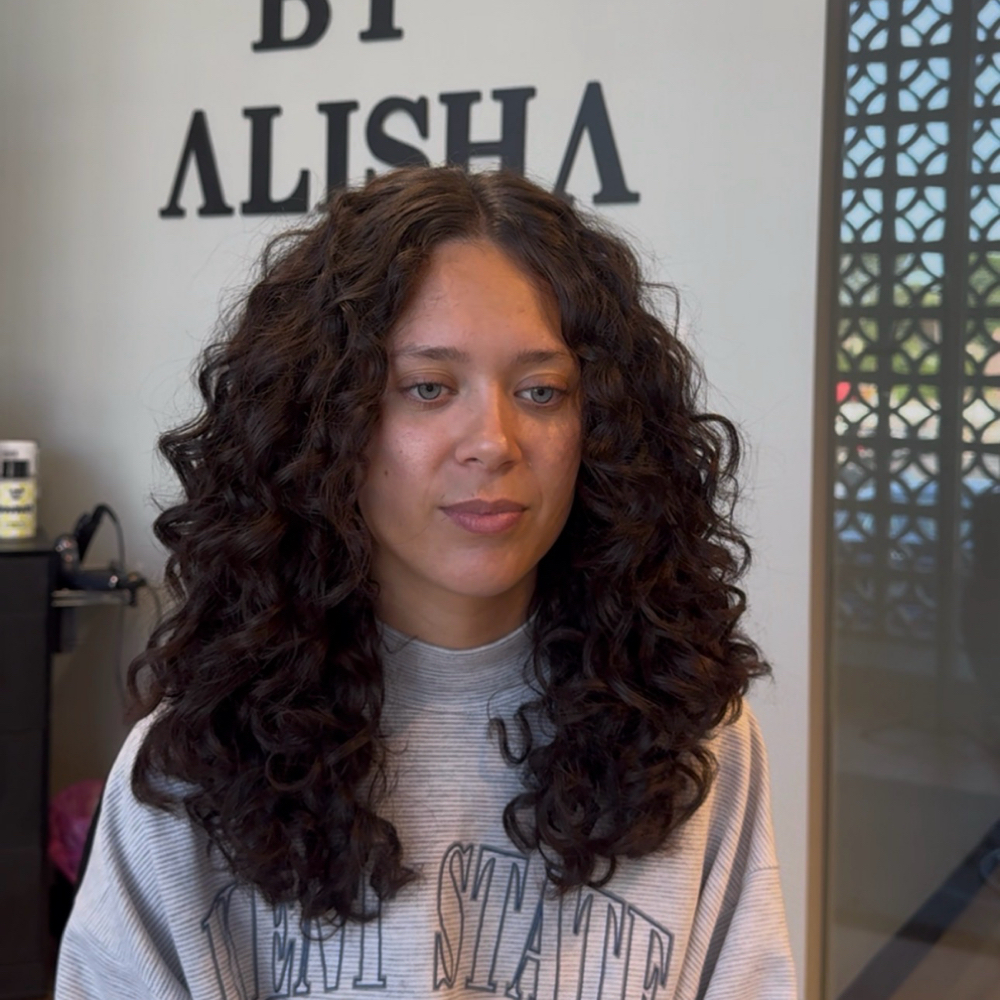 Repeat Client Curly Cut at Hair by Alisha Smartt in Independence, MO