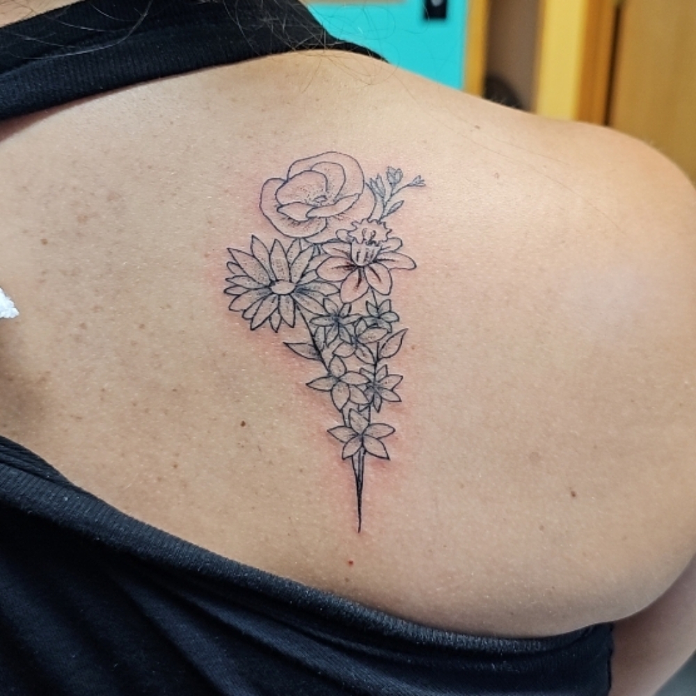 Floral bouquet at Angelic Ink in Wyandotte, MI