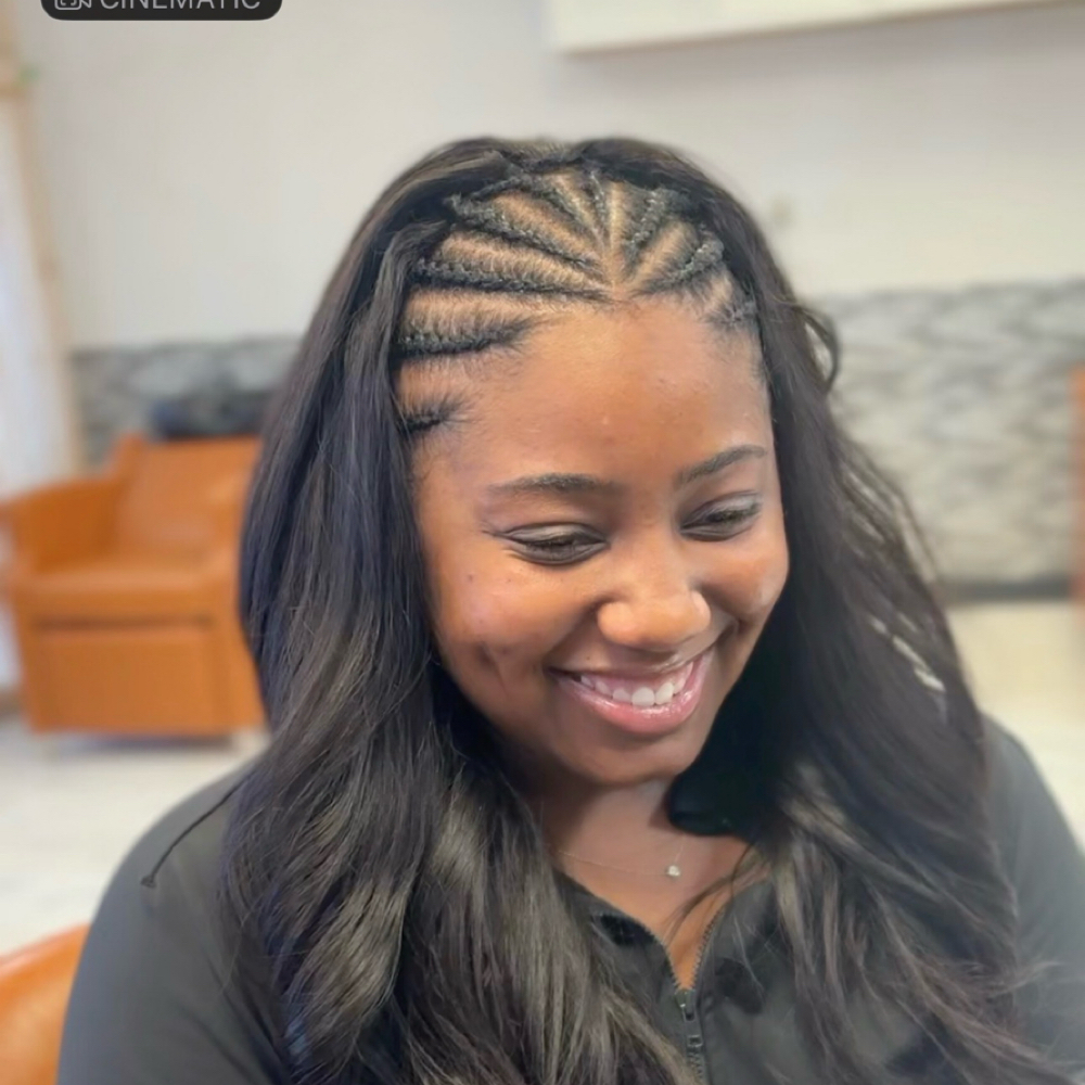 Half Braided Side Part Sew-in at Nw2d Fayetteville in Fayetteville, AR