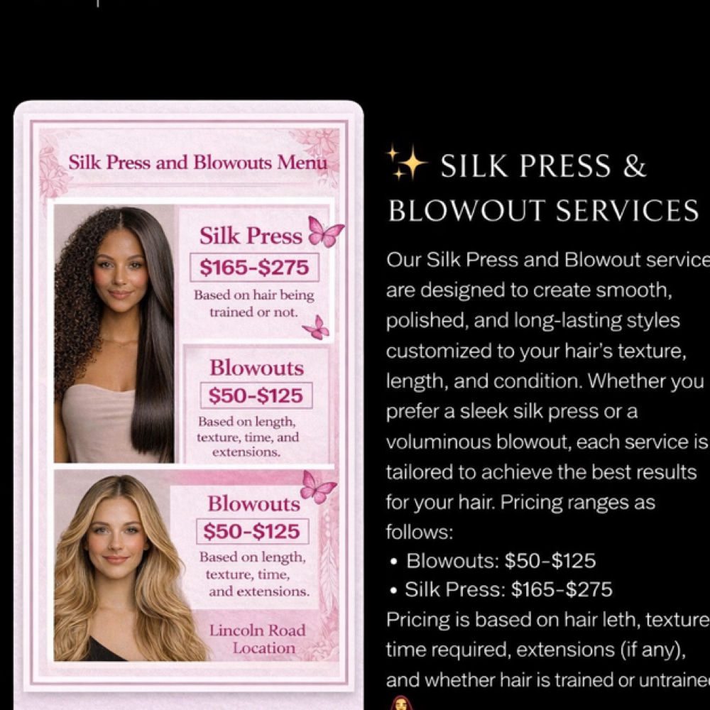 ✨ Silk Press & Blowout Services