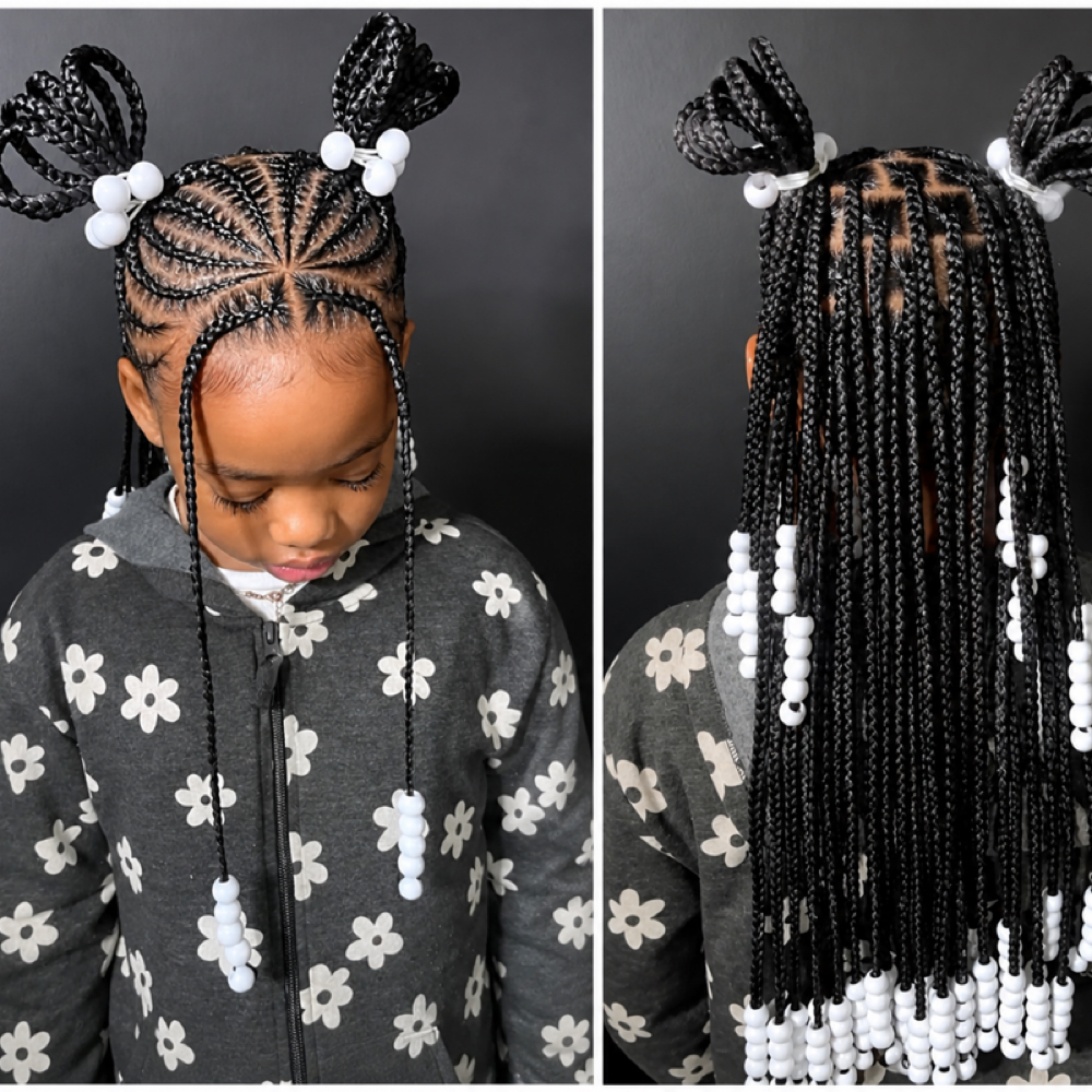 Princess Parted Beaded Braids at Loreign Creationz in Laurel, MD