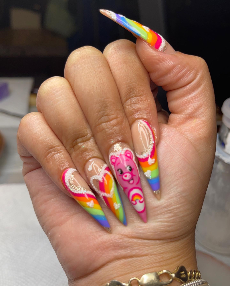 Hand Painted Design Per Nail