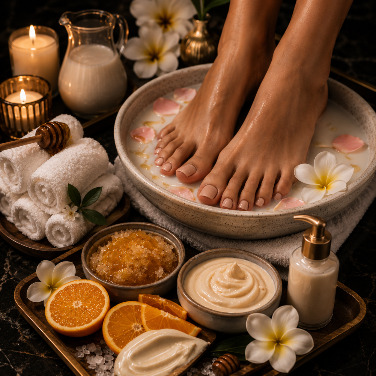 Pedicure - Cuccio Milk & Honey Spa at Le Bijou Nails and Spa Salon in Houston, TX