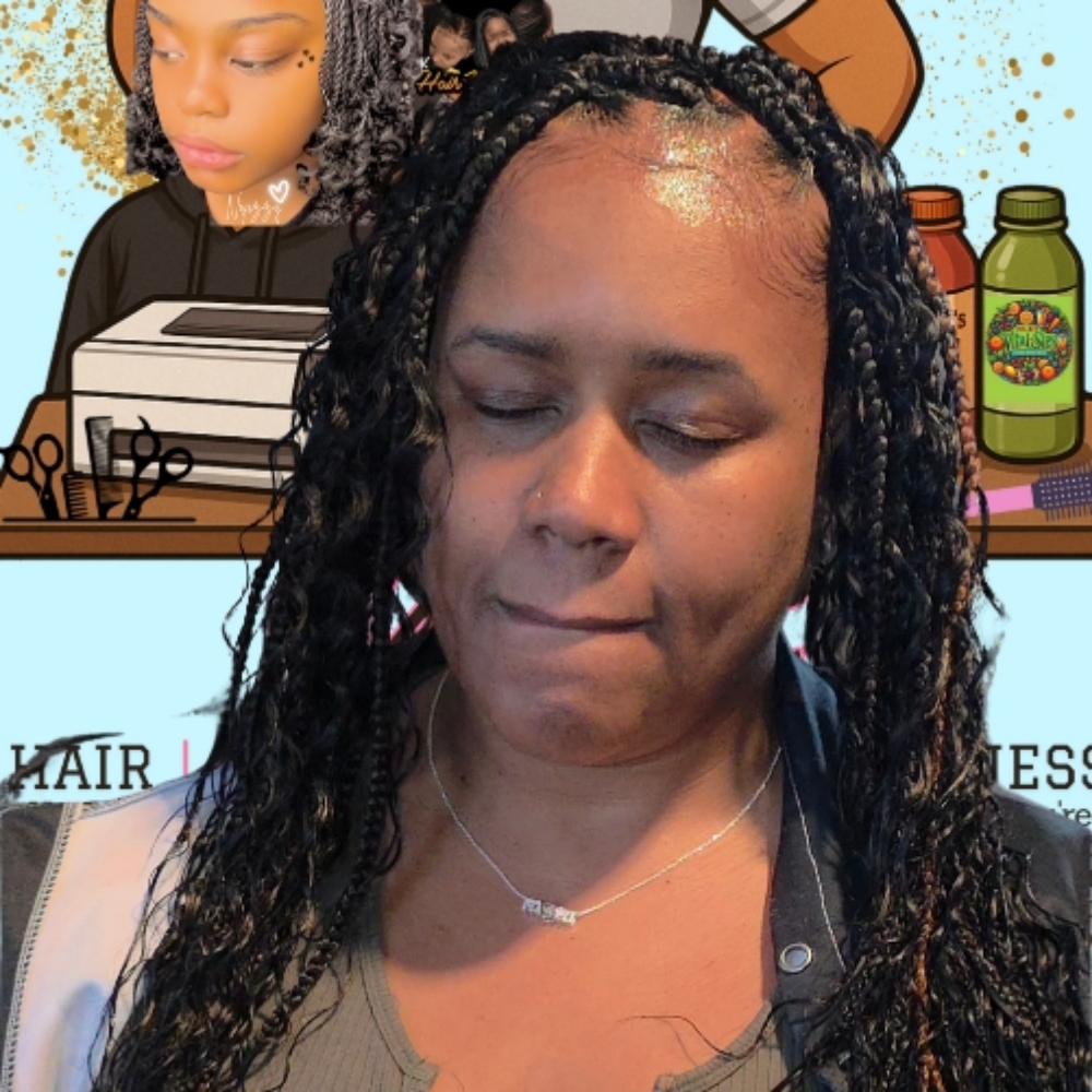 Smedium Knotless Braids at Ms K Hair Braiding in Cincinnati, OH