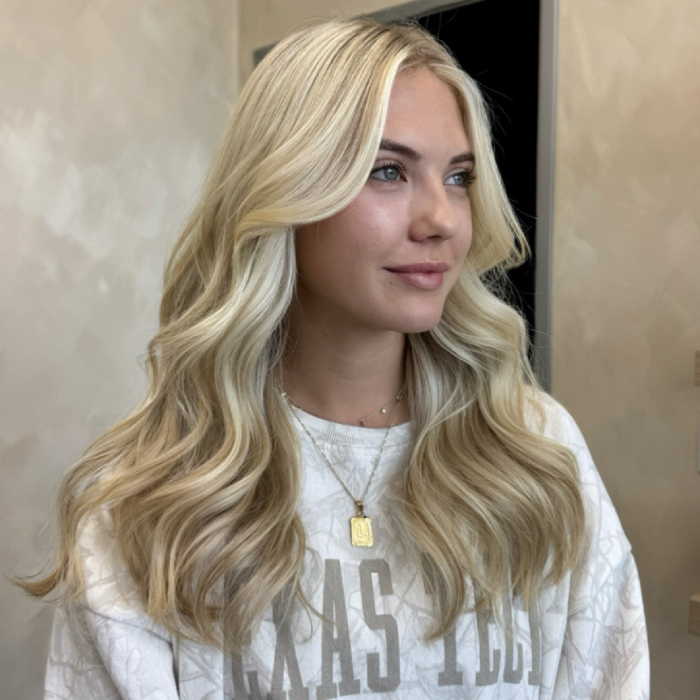Partial Highlight And Haircut at Blonding Texas Hair Studio in Cibolo, TX