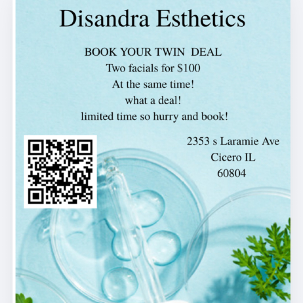 Twin Facial at Disandra Esthetics in Cicero, IL