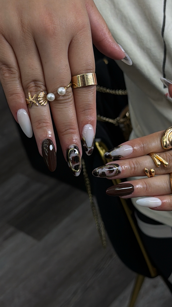 Acrylic nails almonds at yoha_nailstech in Tampa, FL