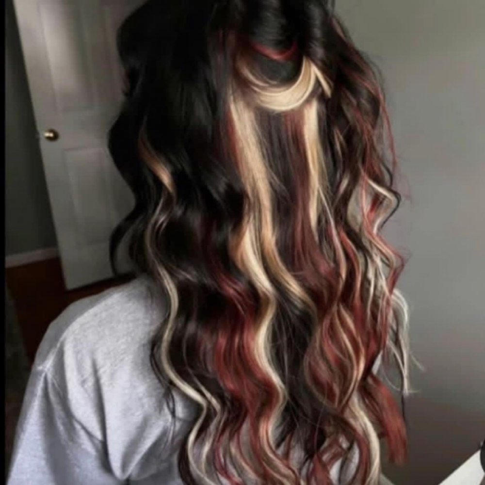 Color blocking with 3 shades at Rockin AB Salon And Spa in Beebe, AR