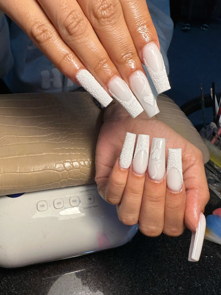 White Set/ WFrench/ Glitter Dust
