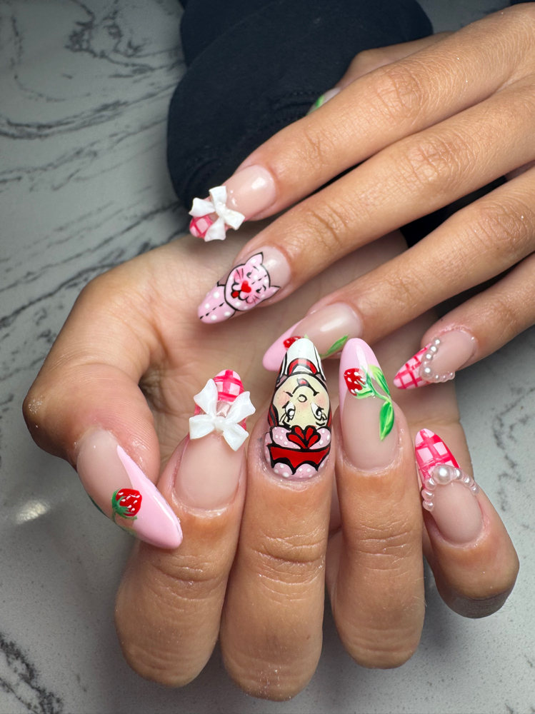 Hand painted comics at LUXOR BEAUTY BAR in ALPHARETTA, GA