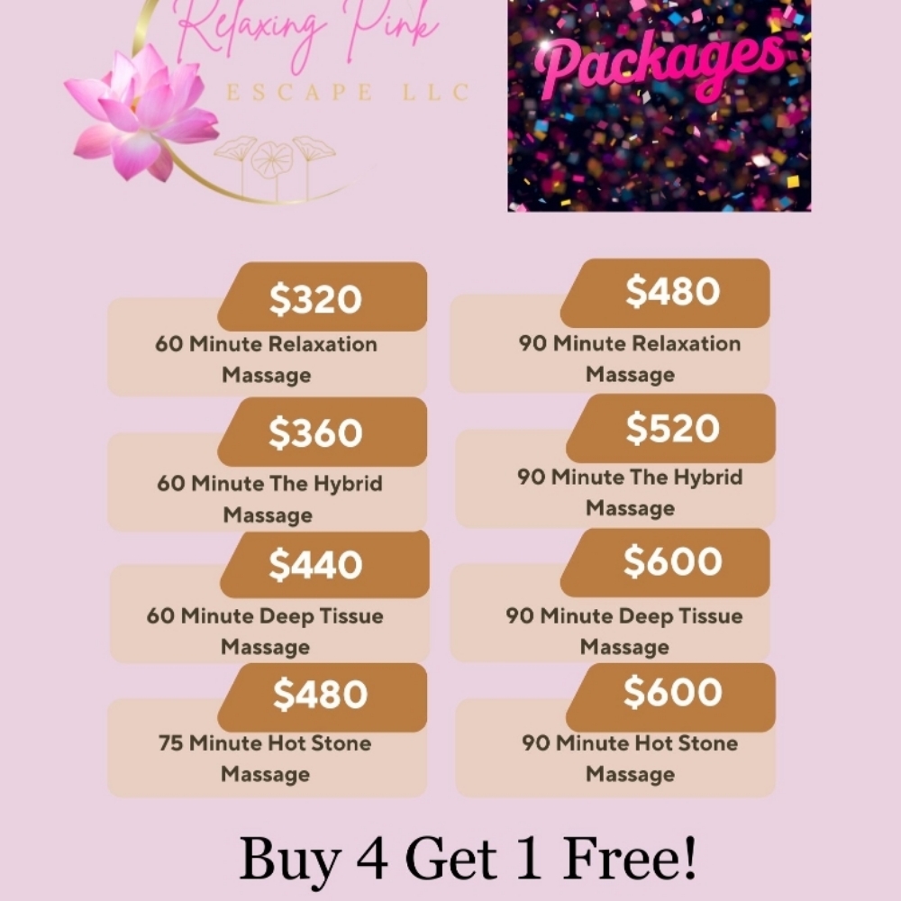 Massage Packages at Lacey Lauersdorf-Relaxing Pink Escape LLC in Sheboygan, WI