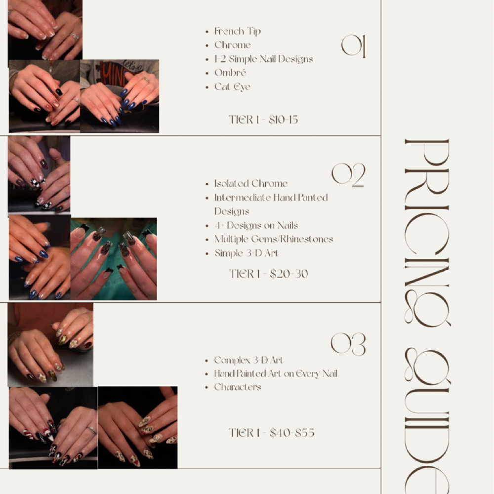 Nail Art Tiers at Dark Elegant Nails in Gillespie, IL