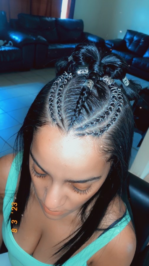 Top Frontside half braids (2-10)