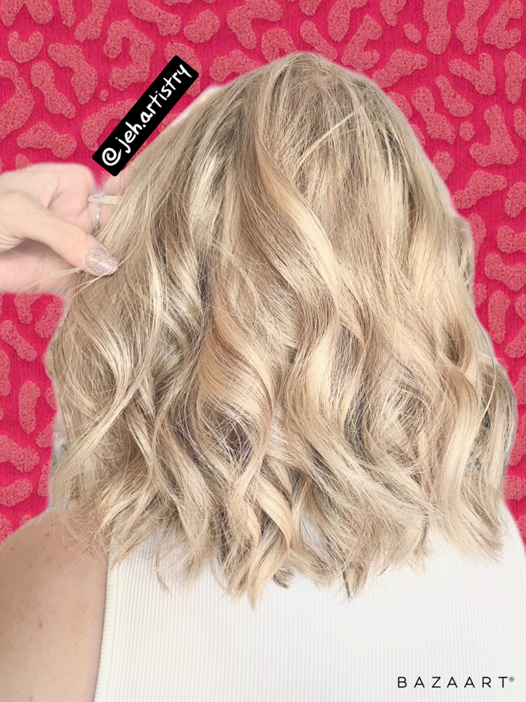 Short Hair Highlight ,Toner , Cut