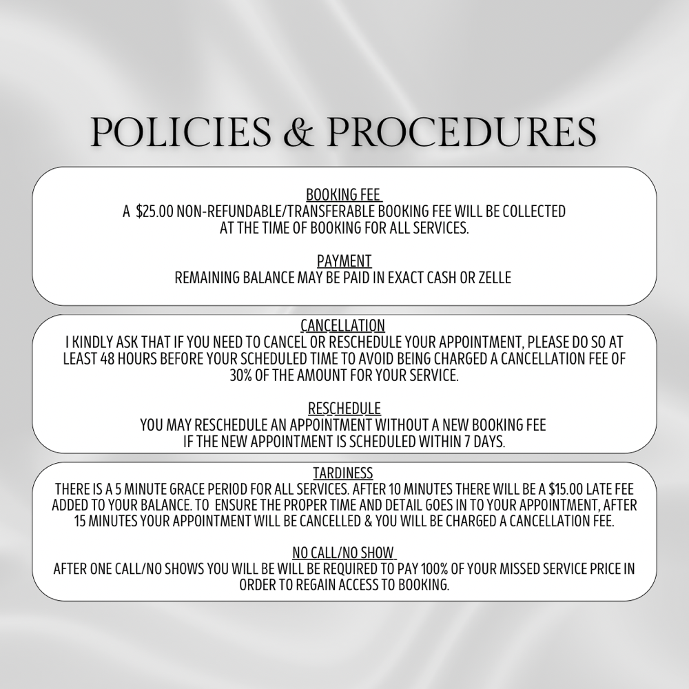 Please Read Prior To Booking