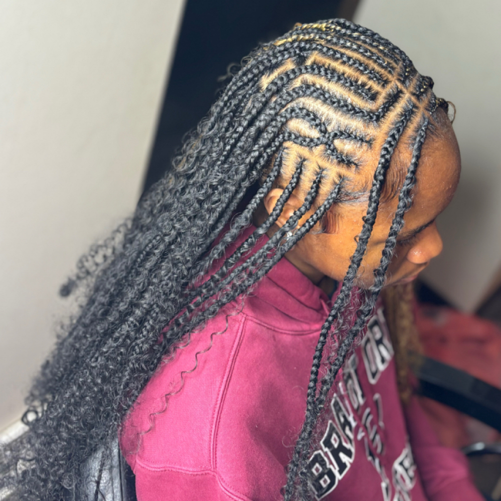 Kids Fulani W/smedium Knotless at Hands Of Beauty By Kevionna in Racine, WI