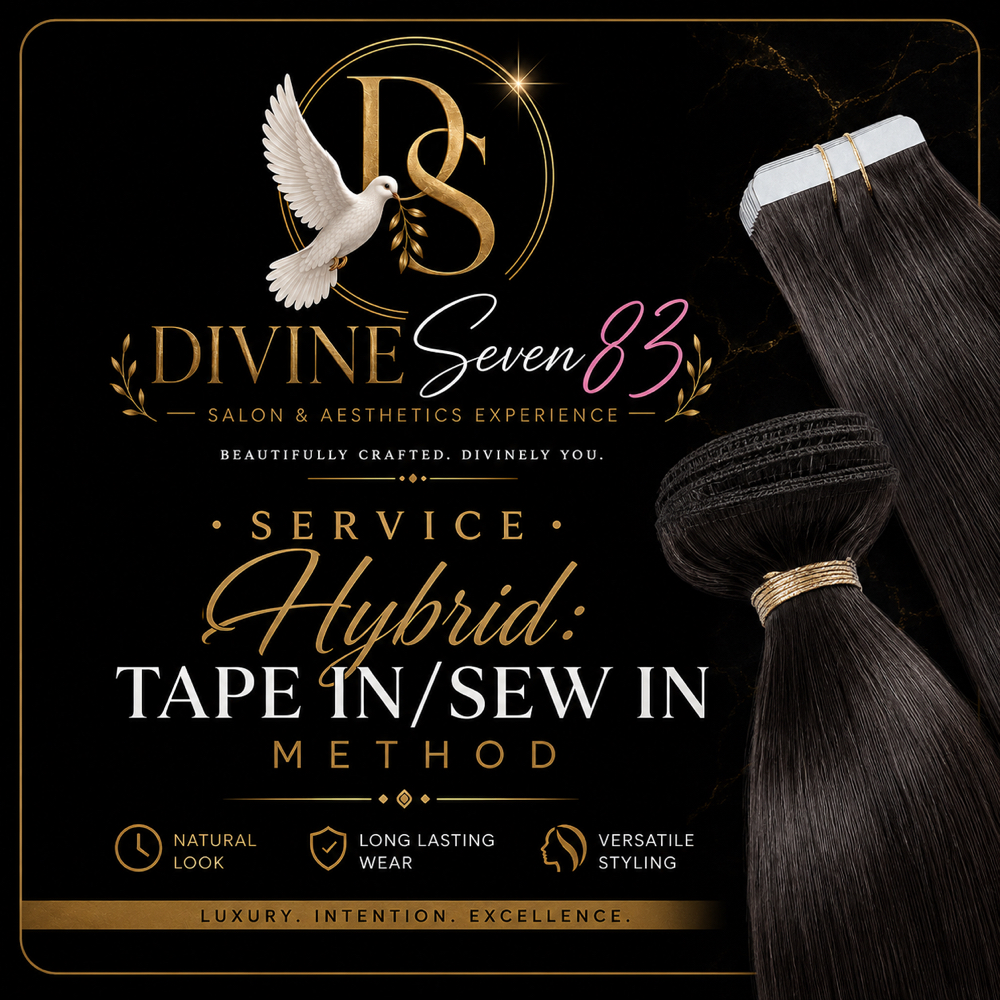 Hybrid Tape/Sew-In Method at Divine Sevyn83 Salon & Aesthetics in Alexandria, LA