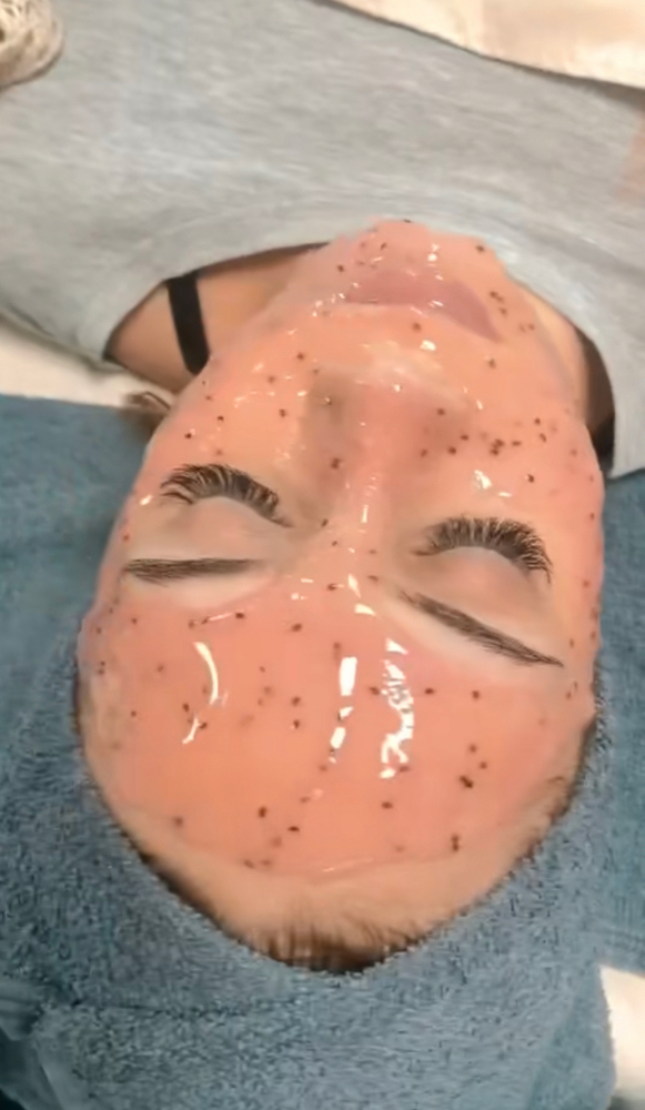 Anti-aging facial, including peel