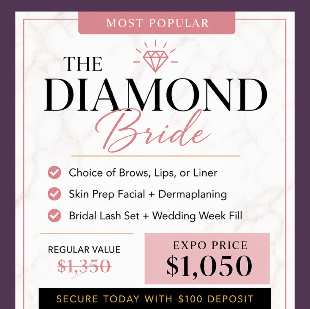 Diamond Bride Package at Pearl’s Permanent Makeup & Lash Studio in Kenosha, WI