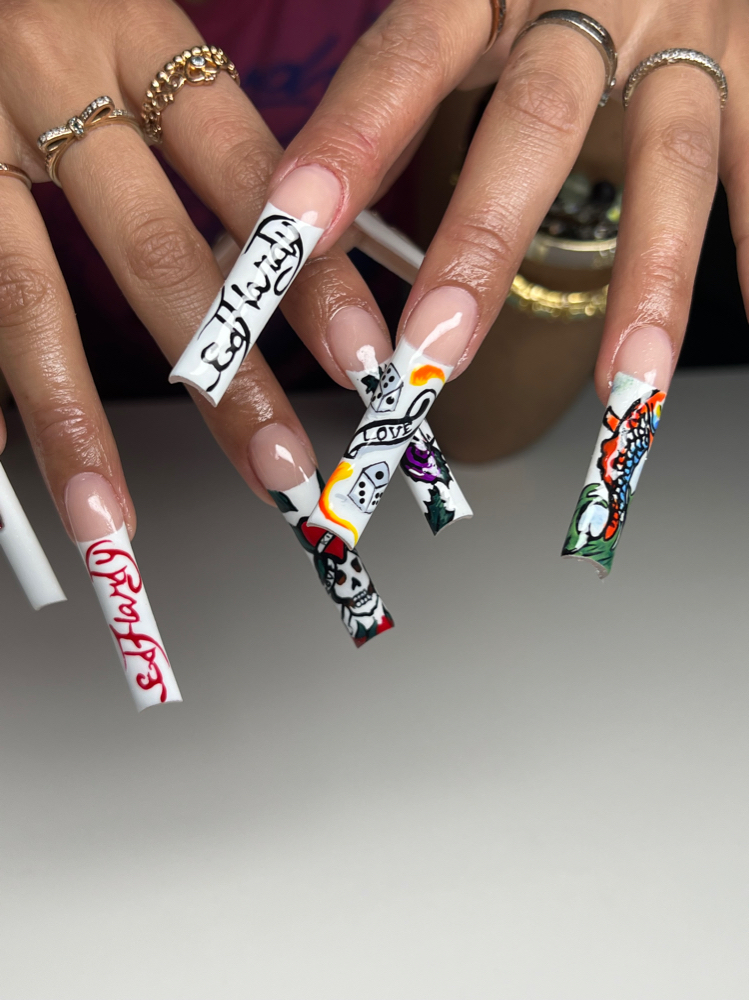 Hand Painted Nail Art