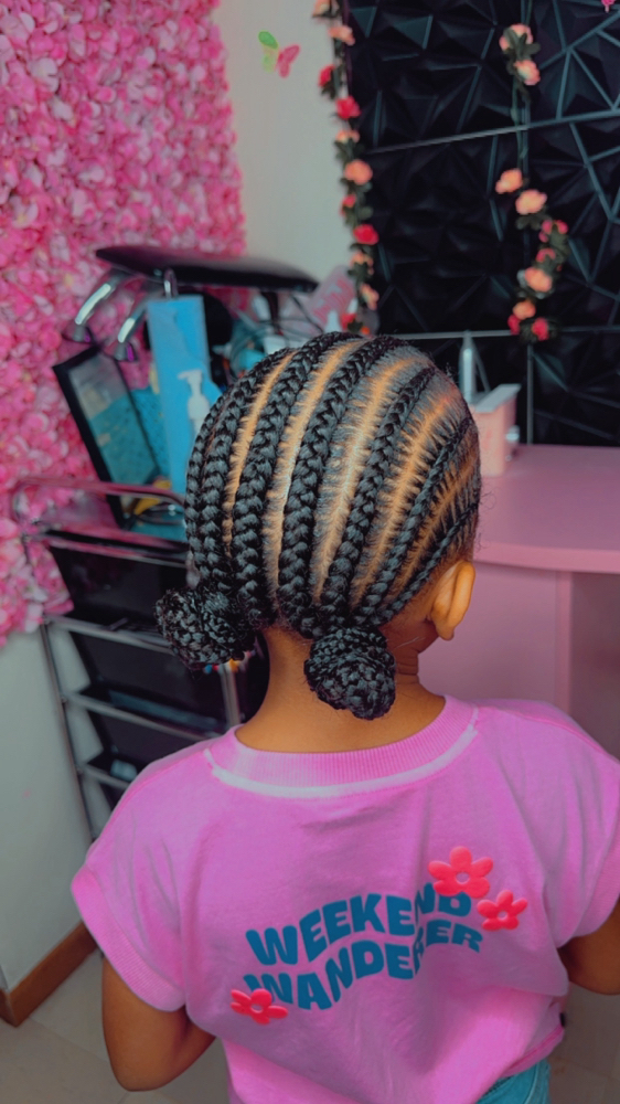 Girls Natural Stitch braids