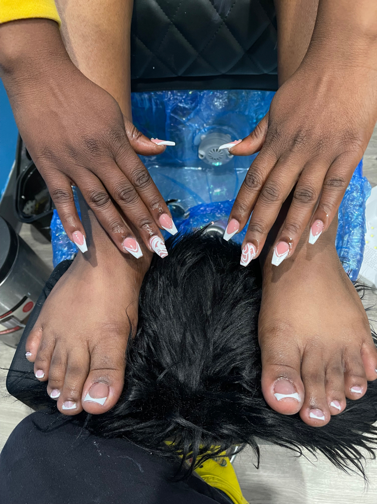 Acrylic Toes W/ Deluxe Pedicure