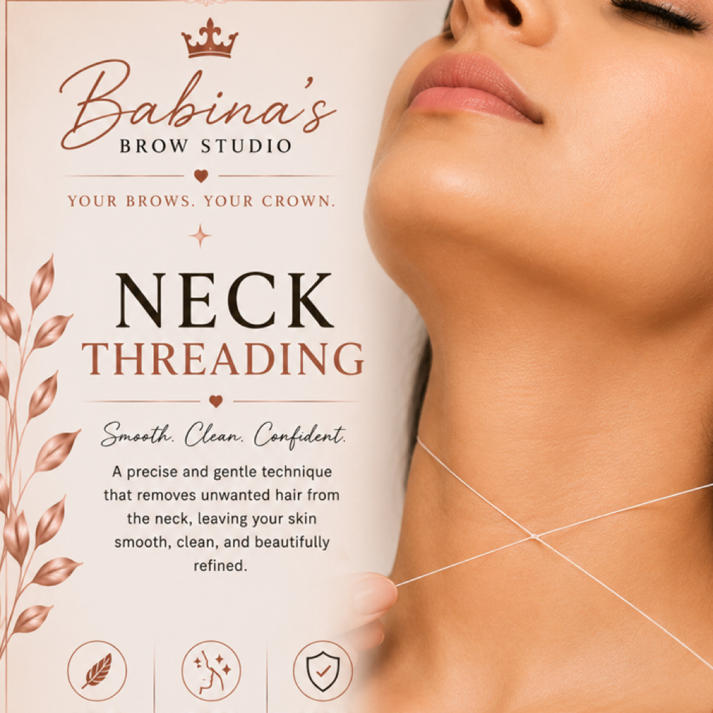 Neck Threading at Babina’s brow studio in Vienna, VA