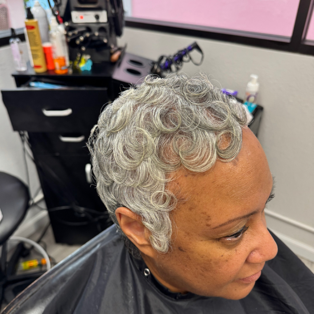 Relaxer free pixie at Innovative Hair Studio in Cincinnati, OH