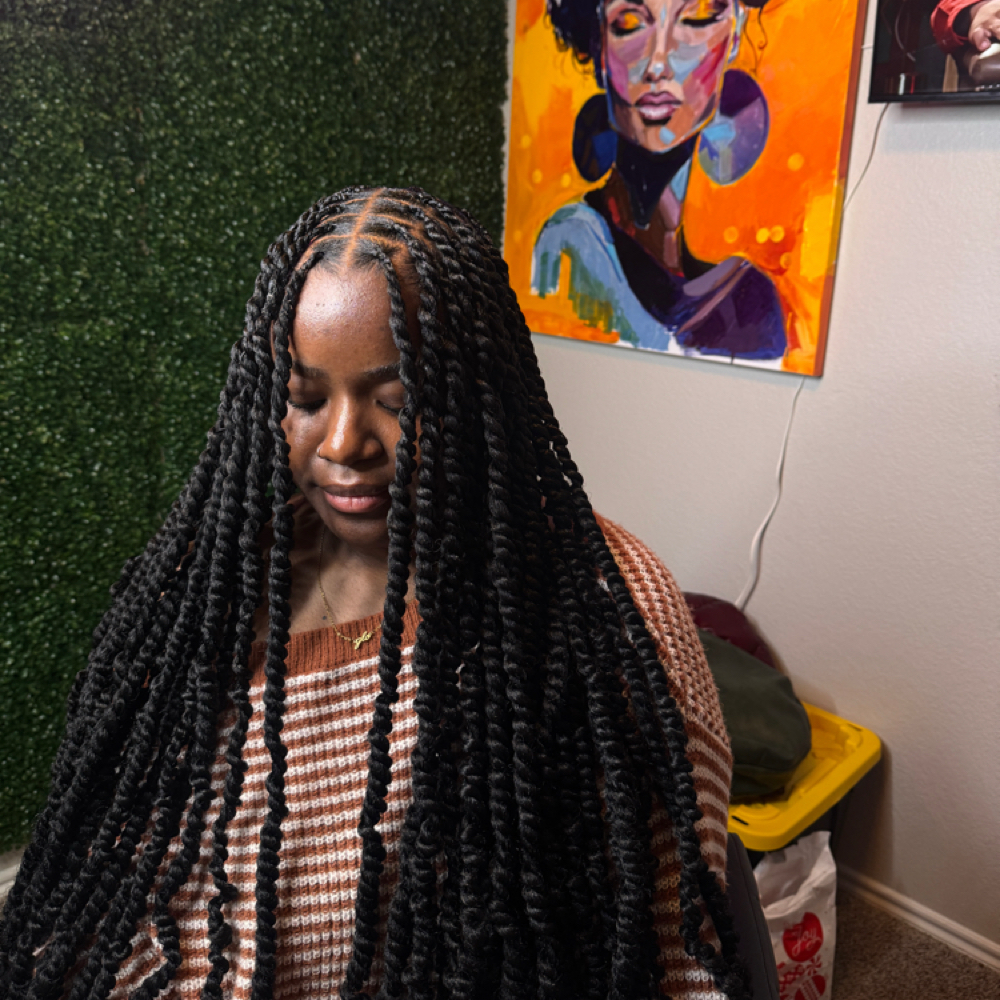 Medium Passion Twists 💚 at DejBraids in Denton, TX