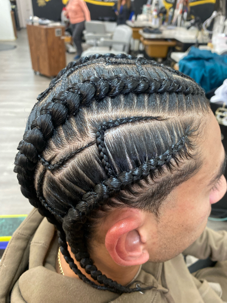 4 Braids + Design (Natural Hair)