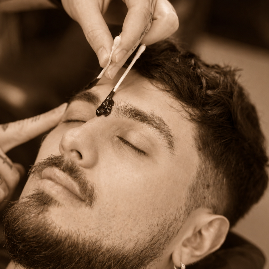 Eyebrow wax/shaping at Prohibition Proper Barbershop in Nashville, TN