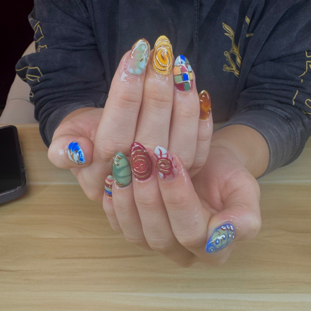 Full Set Gel X Nails Medium Length at PolishedbyMeggy LLC in Framingham, MA