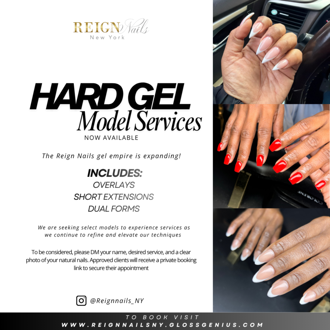Hard Gel Model Services at Reign Nails NY in Brooklyn, NY