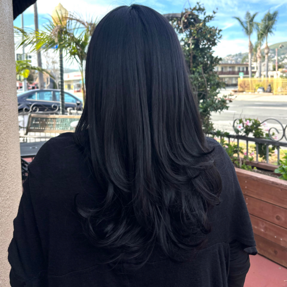 single process color w/Sol at Velvet Moon Hair & Nails Studio in Ventura, CA