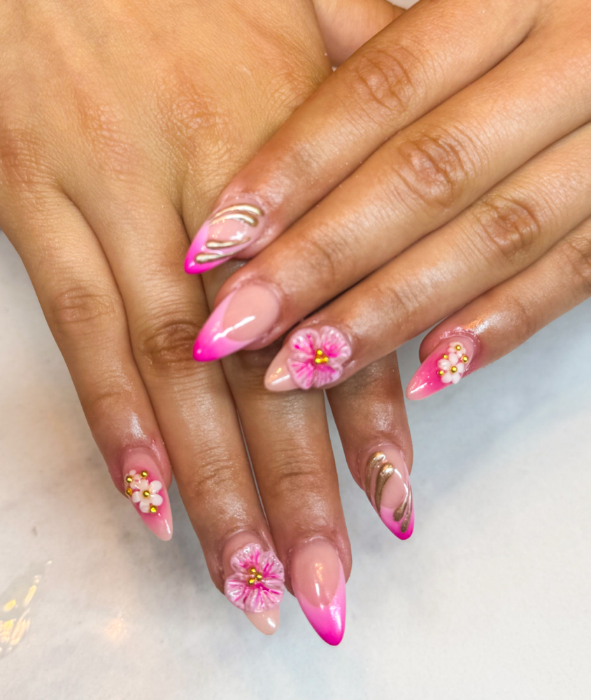 Full Set/Dip Powder With Nail Art