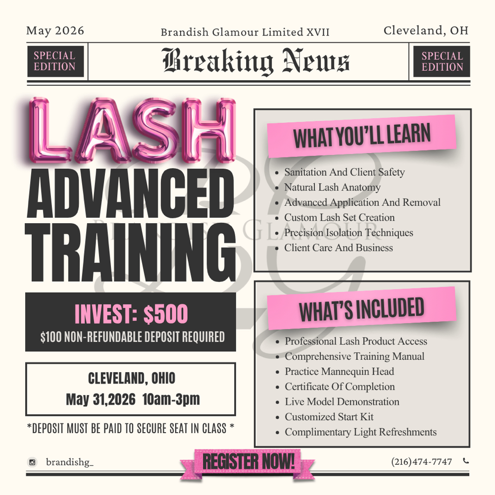 Lash Extension Course at Brandish Glamour XVII Limited in Maple Heights, OH