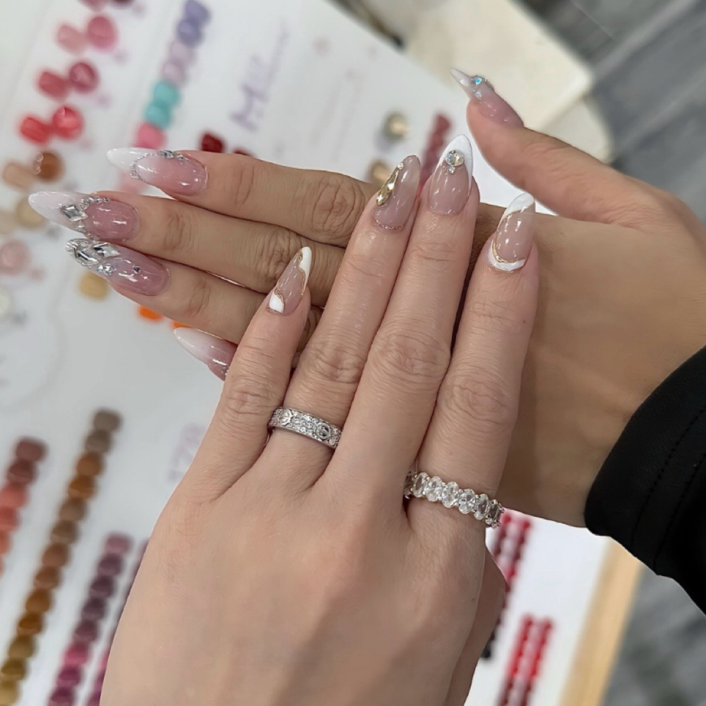 Stone/ Charm Nail Designs at Tip Me Pretty in Walnut Creek, CA