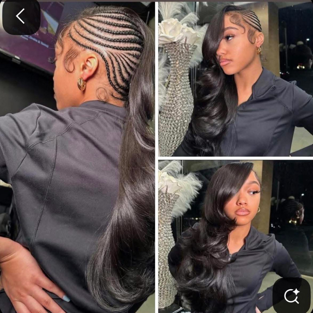 Side Braids + Quick weave