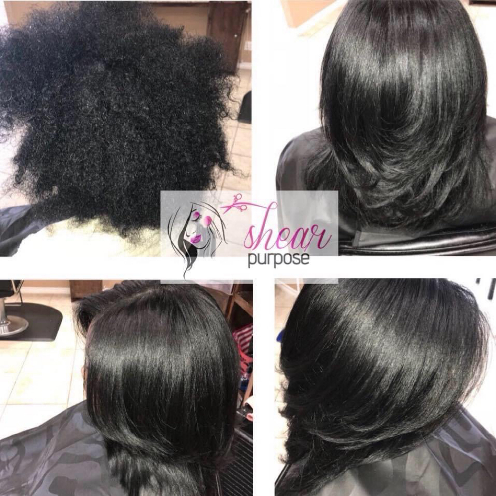 Silk Press,trim And Steam at Shear Purpose Beauty LLC in South Bend, IN