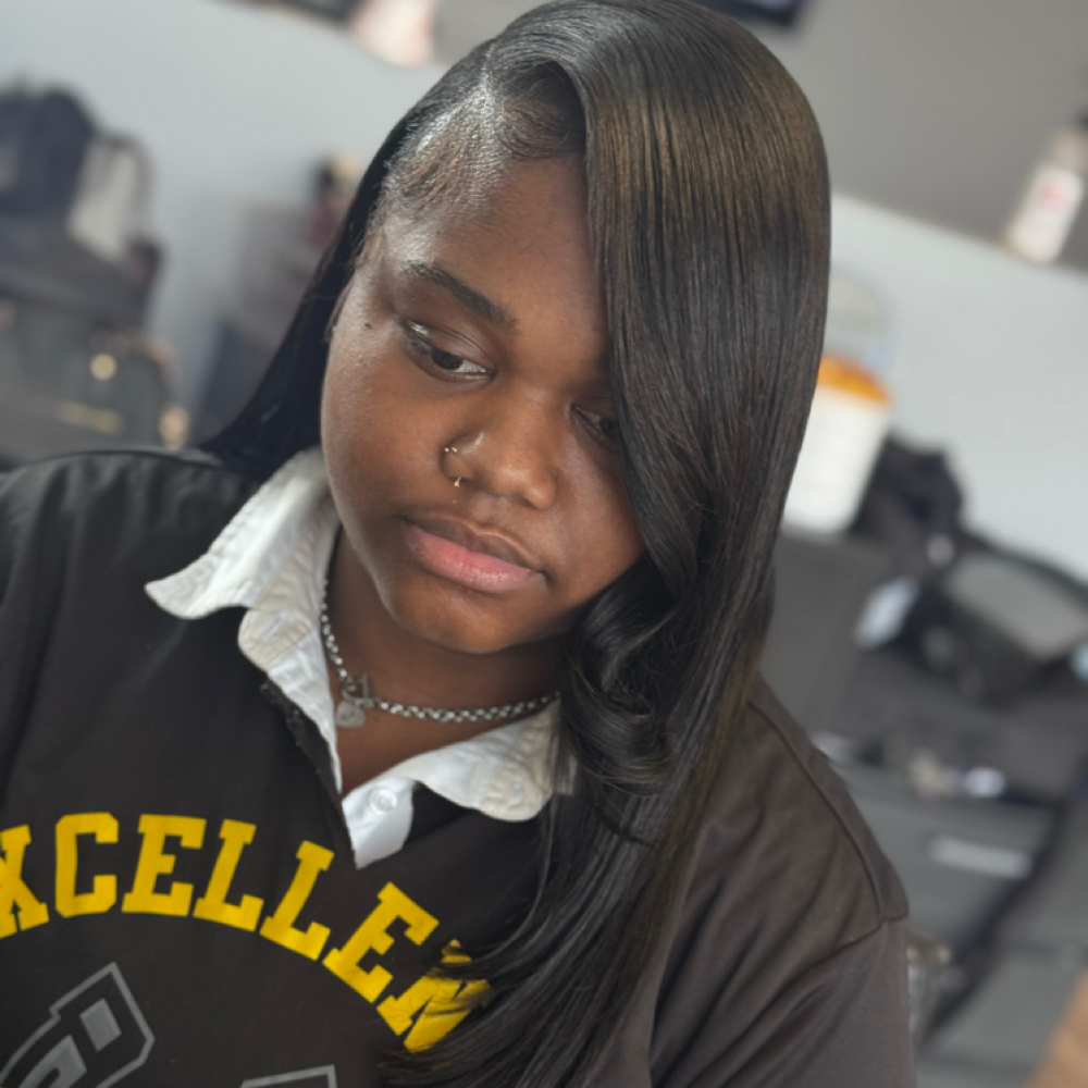 Quickweave On Natural Hair Leaveout at BELLA COIFFURE BEAUTY STUDIO in New Orleans, LA