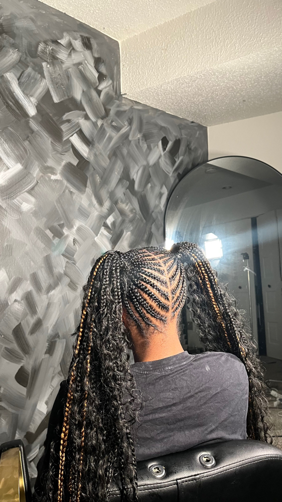 2 Braided Ponytails