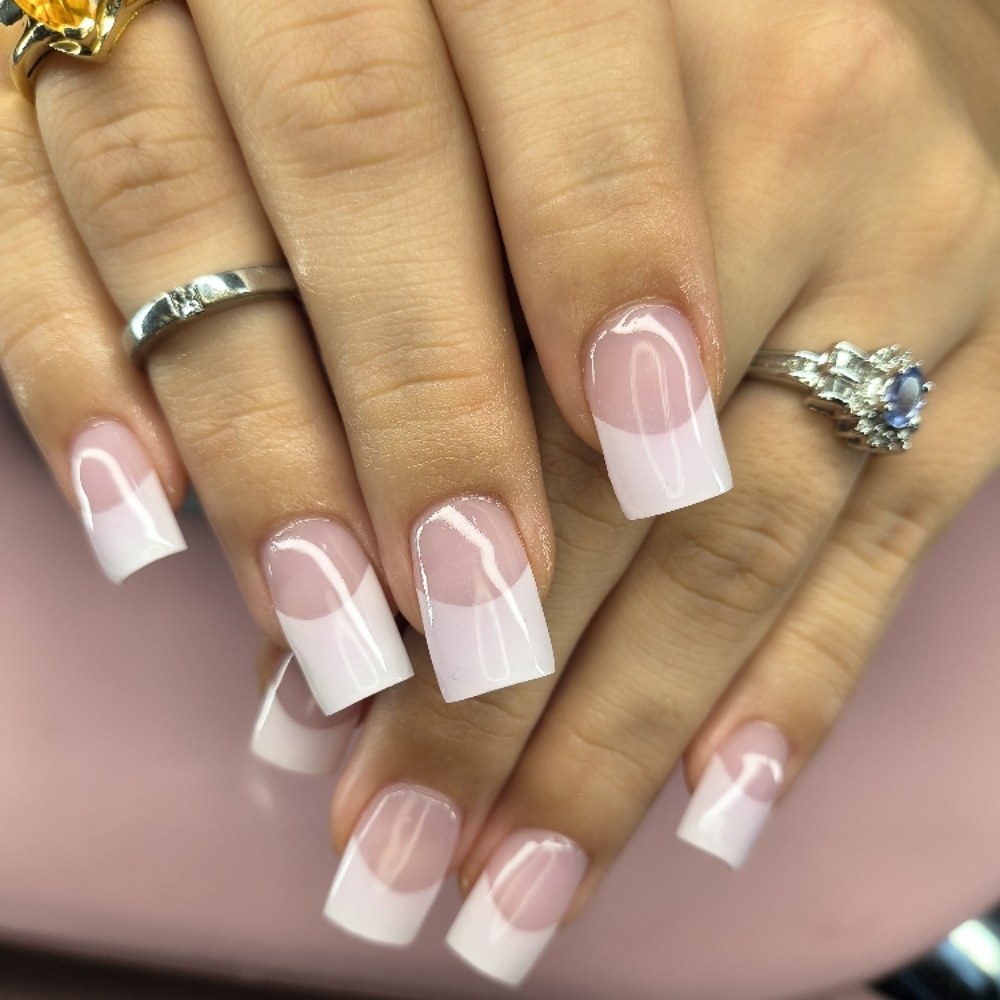Classic French Tip Acrylic at The Nail Annex in Shafter, CA