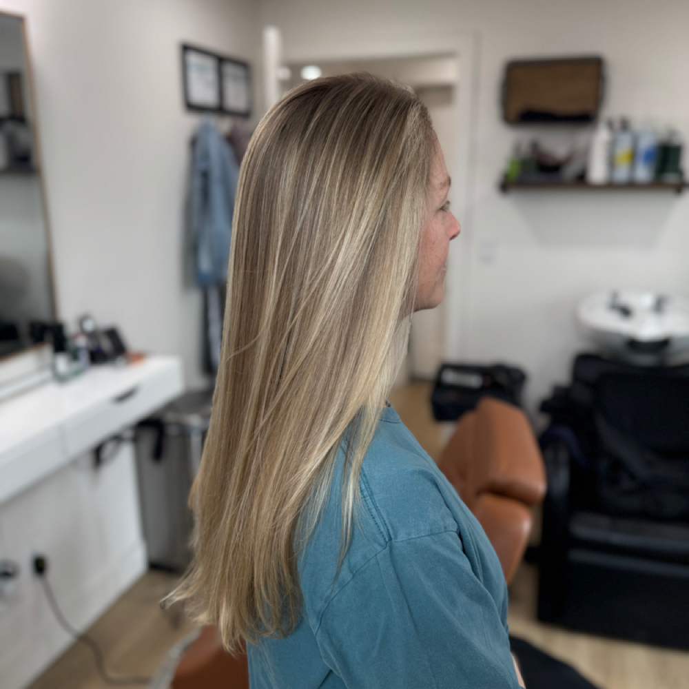Custom Partial Blonding at R & D Beauty Studio in Riverton, UT