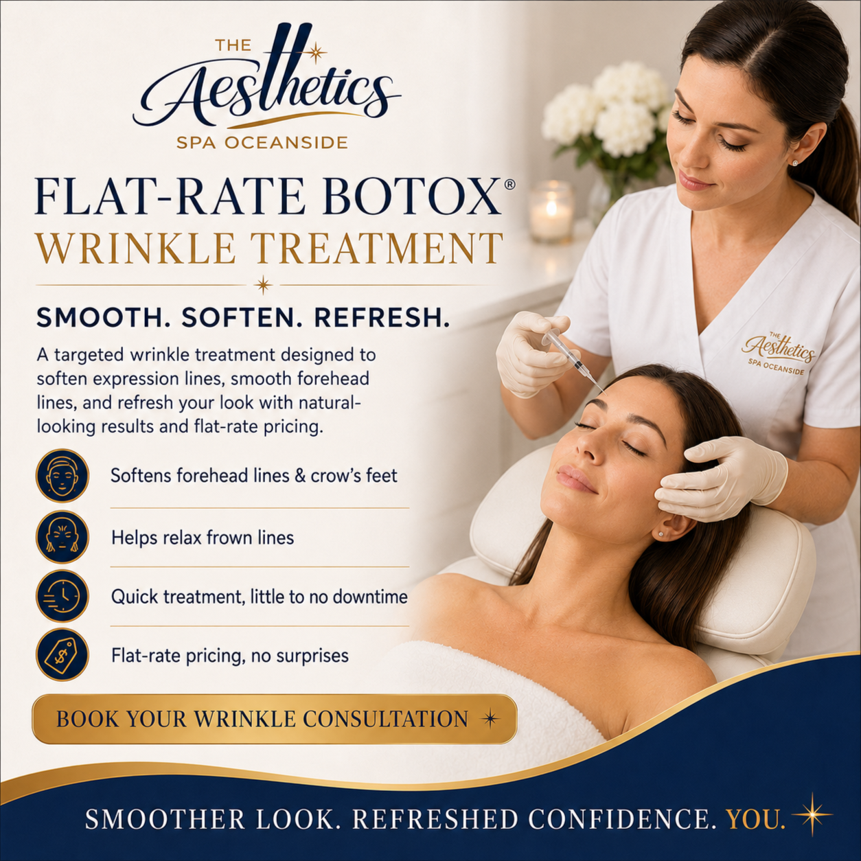 Flat-Rate Botox Wrinkle Treatment at The Aesthetics Spa in Oceanside, NY