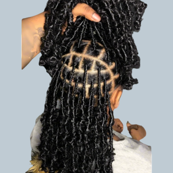 Butterfly Locs Installation at Africana Star Braiding Salon in Los Angeles, CA