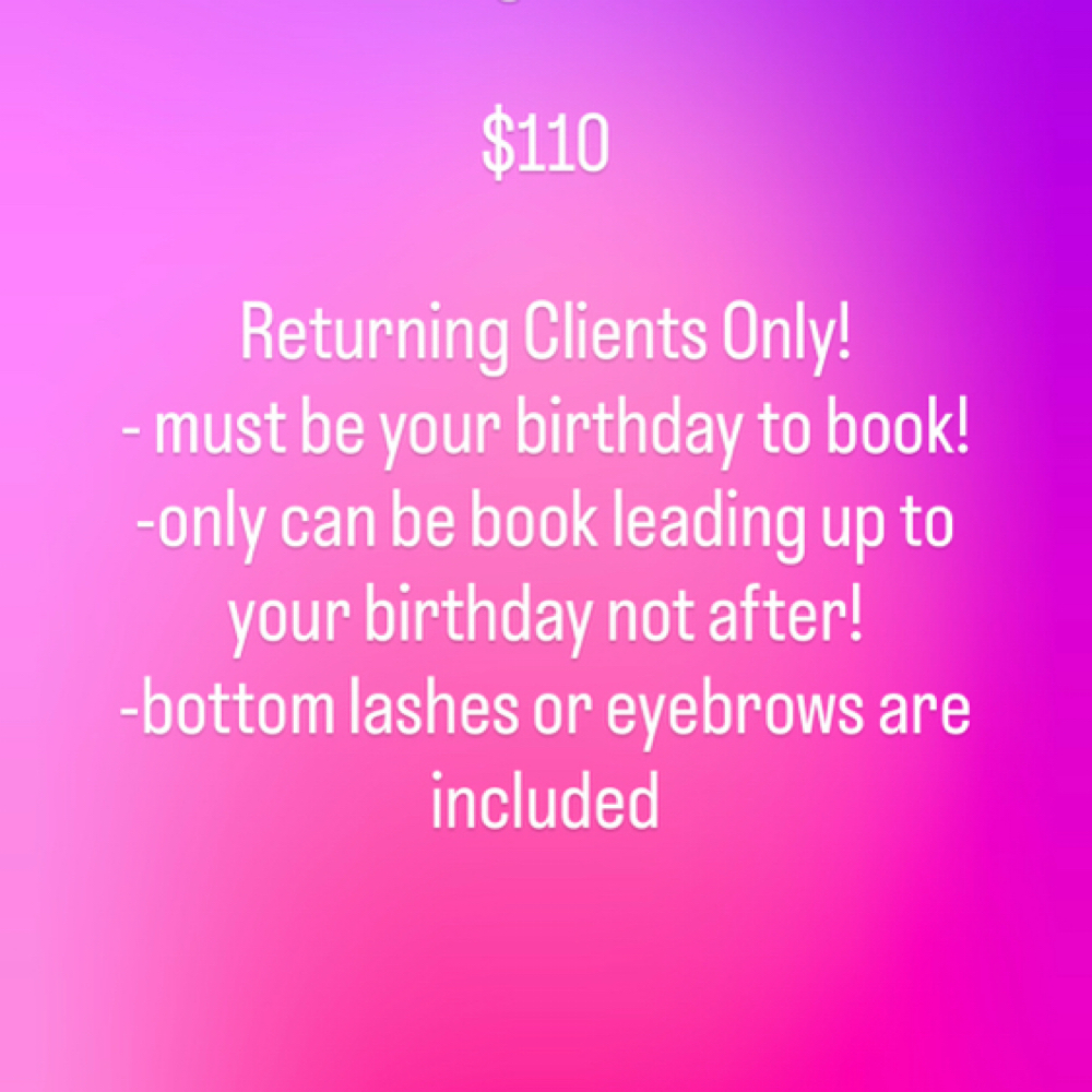 BirthdaySet🎊 Returning Clients Onl at Mi’Amor Minkz&Brows in Cincinnati, OH